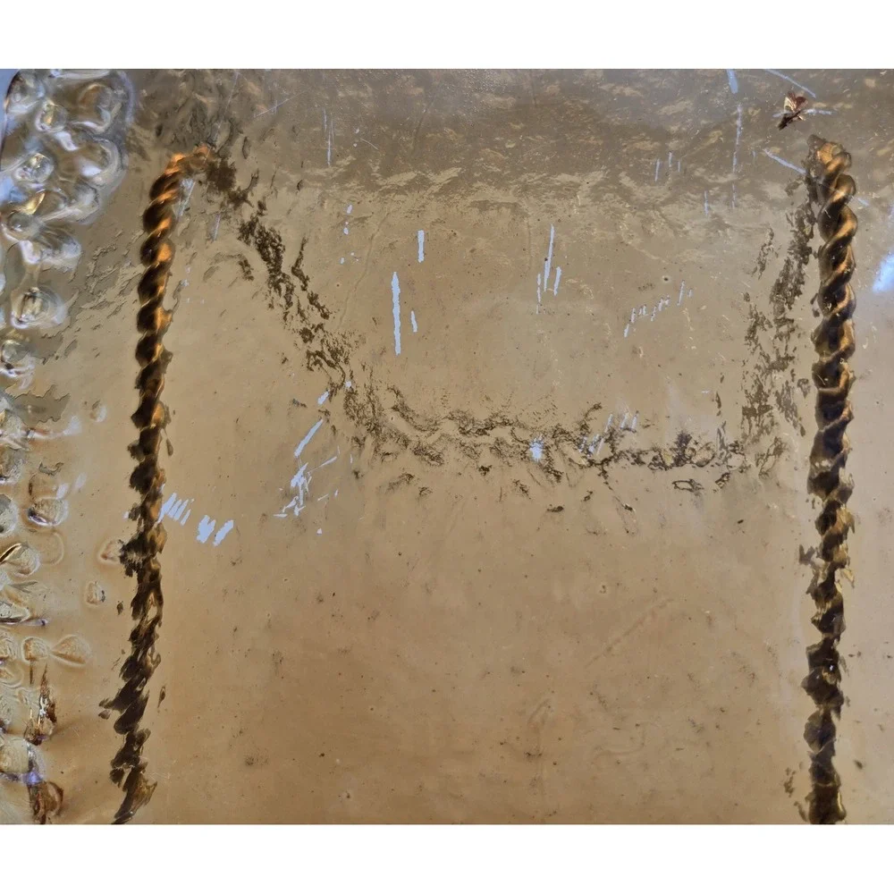 Vintage Amber Glass Curved Serving Tray - Japan 20th Century B#27